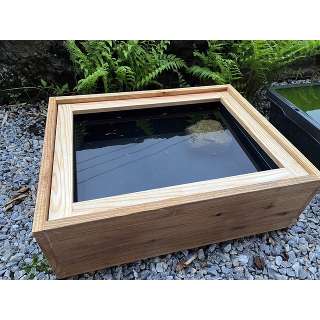 在庫限り】 トロ舟40L(オーバーフロー加工)+木枠 メダカ飼育容器