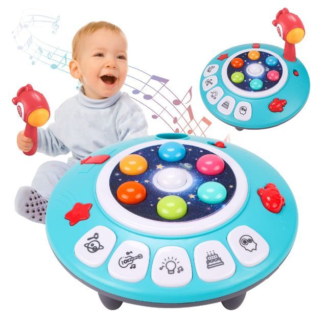 Qizebaby 音楽 学ぶ 教育する おもちゃ 多機能 モグラたたきゲーム 光