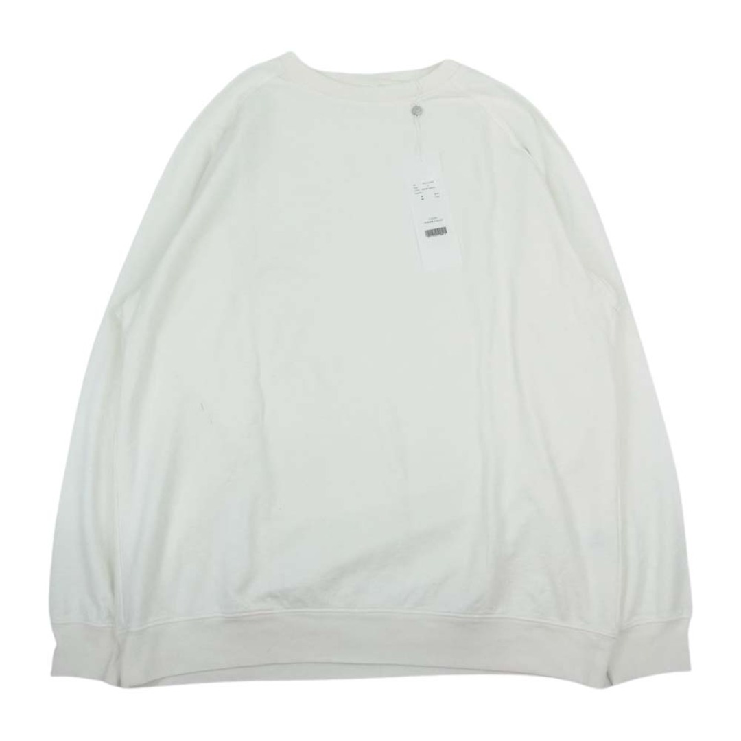 COMOLI コモリ 22AW W03-05008 COTTON SILK CREWNECK コットン シルク クルーネック ラグラン 長袖 Tシャツ ホワイト系 3【極上美品】