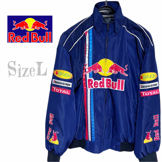 Red Bull(レッドブル)の希少 サイズL★RED BULL レッドブル ロゴ刺繍 レーシングジャケット メンズのジャケット/アウター(ブルゾン)の商品写真