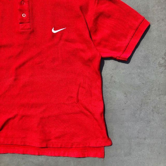 90s nike ナイキ ビンテージ 銀タグ ポロシャツ Mサイズ レッド-