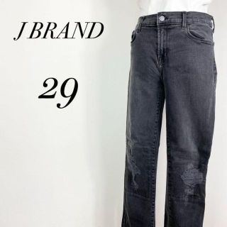 ジェイブランド(J BRAND)のジェイブランド　ロングストレートパンツ　デニム　ジーンズ　ブラック　ダメージ(デニム/ジーンズ)