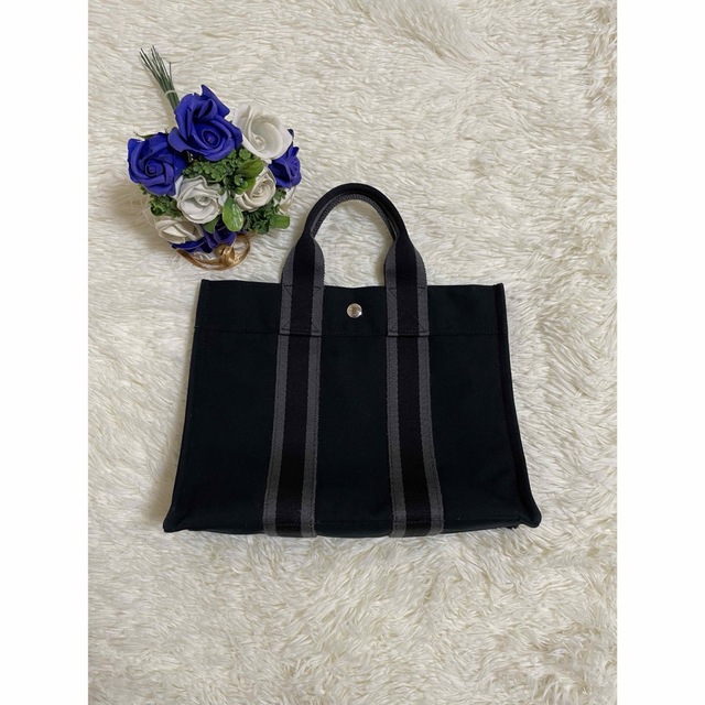 HERMES】トートバッグ フールトゥ PM キャンバス ブラック-