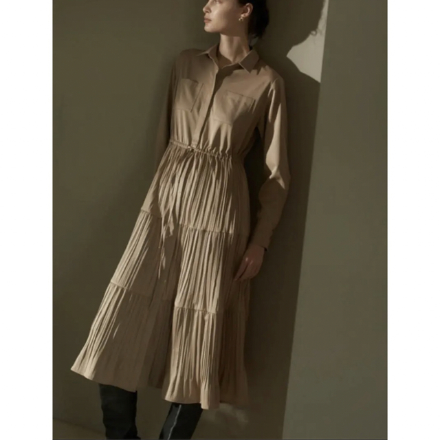 1度のみ着用　L'Or  Pleats Shirt Dress