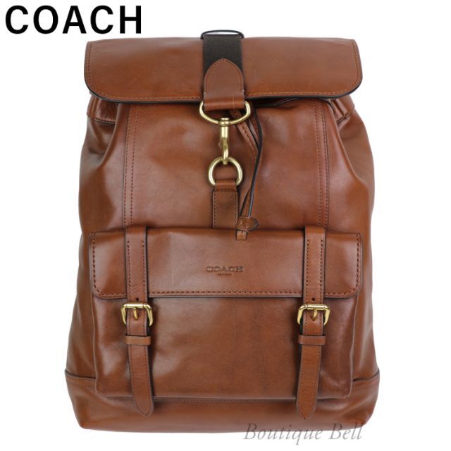 【COACH】コーチ ブリーカー レザー バックパック ダークサドルバッグ