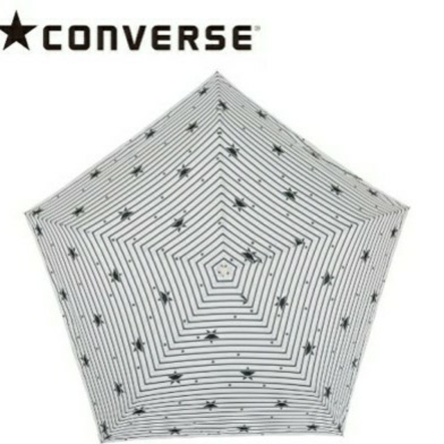 CONVERSE(コンバース)の★新品◆コンバース雨晴兼用折り畳み傘 UVカットスターボーダーチャーム付55㎝ レディースのファッション小物(傘)の商品写真