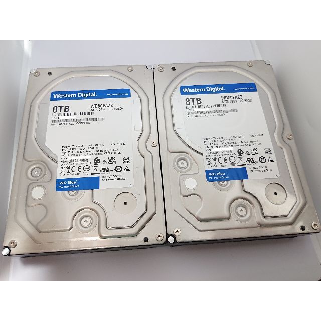 PCパーツWD80EAZZ 8TB HDD SATA 2台 [動作確認済]