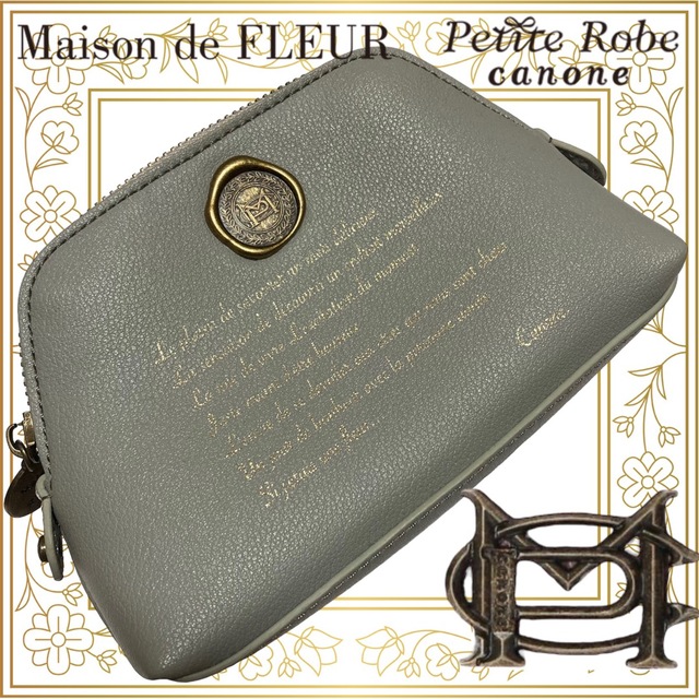 大得価SALEMaison de FLEUR - canoneシーリングレターポーチグレー