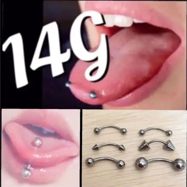14g 16g 舌ピ軟骨アンテナトラガス フィンガー アイブロウ レディースのアクセサリー(ピアス)の商品写真