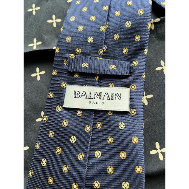 バルマン BALMAIN ネクタイ ネイビー イタリア製 ハンドメイド メンズのファッション小物(ネクタイ)の商品写真