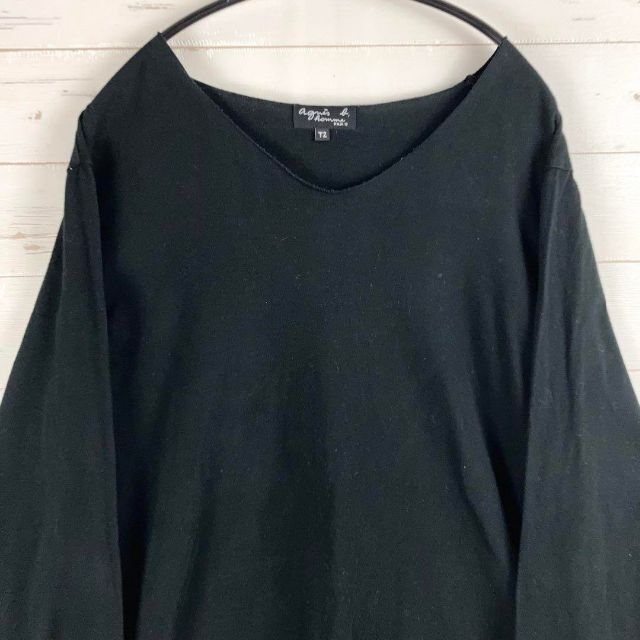 agnes b.(アニエスベー)のabnesb. homme アニエスベー オム Vネック カットソー ブラック メンズのトップス(Tシャツ/カットソー(七分/長袖))の商品写真