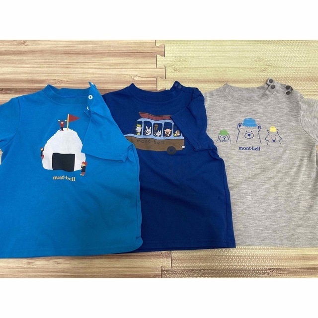 mont bell(モンベル)の【美品3枚】★モンベル★mont-bell★半袖Tシャツ★90 キッズ/ベビー/マタニティのキッズ服男の子用(90cm~)(Tシャツ/カットソー)の商品写真