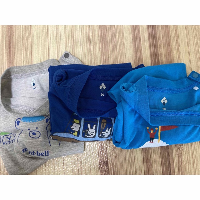 mont bell(モンベル)の【美品3枚】★モンベル★mont-bell★半袖Tシャツ★90 キッズ/ベビー/マタニティのキッズ服男の子用(90cm~)(Tシャツ/カットソー)の商品写真