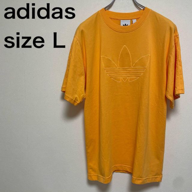 人気【adidas】アディダス Tシャツ Lサイズ お洒落 刺繍ロゴ