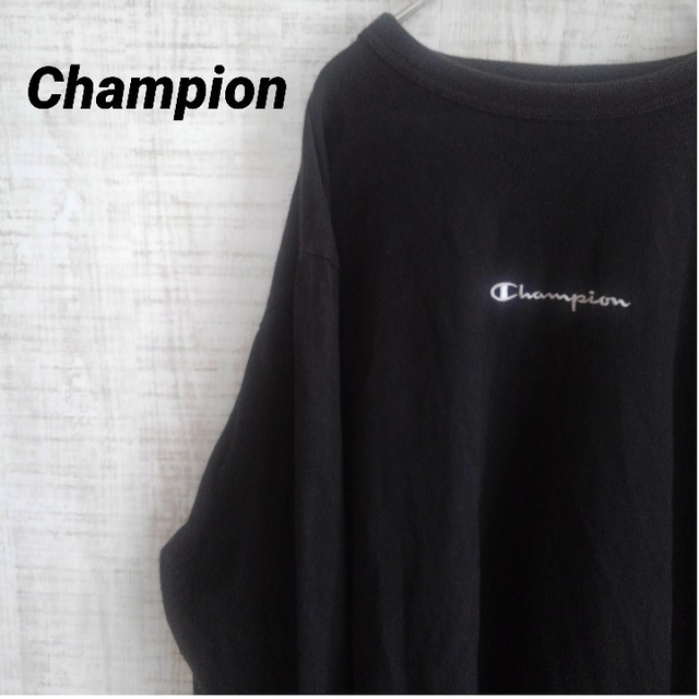 Champion(チャンピオン)のchampion ロングtシャツ　ブラック メンズのトップス(Tシャツ/カットソー(七分/長袖))の商品写真