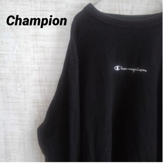 チャンピオン(Champion)のchampion ロングtシャツ　ブラック(Tシャツ/カットソー(七分/長袖))