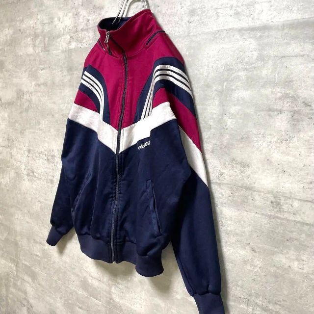 adidas - 90s adidas トラックジャケット 3本ライン 赤紫 ネイビー 白