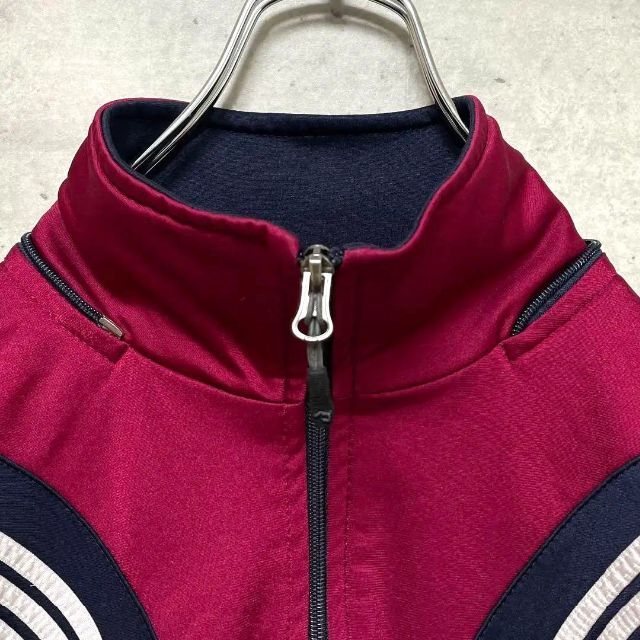 s adidas トラックジャケット 3本ライン 赤紫 ネイビー 白