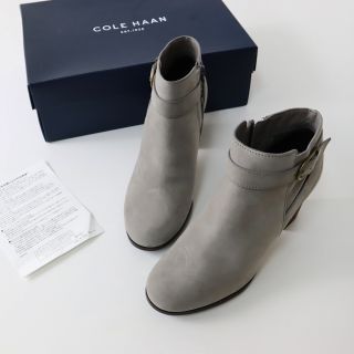 コールハーン(Cole Haan)の試着 極美品 COLE HAAN コールハーン Cassidy Strap Bootie ヌバックレザー ストラップ ブーティ 6B(23cm)/グレー【2400013335232】(ブーティ)