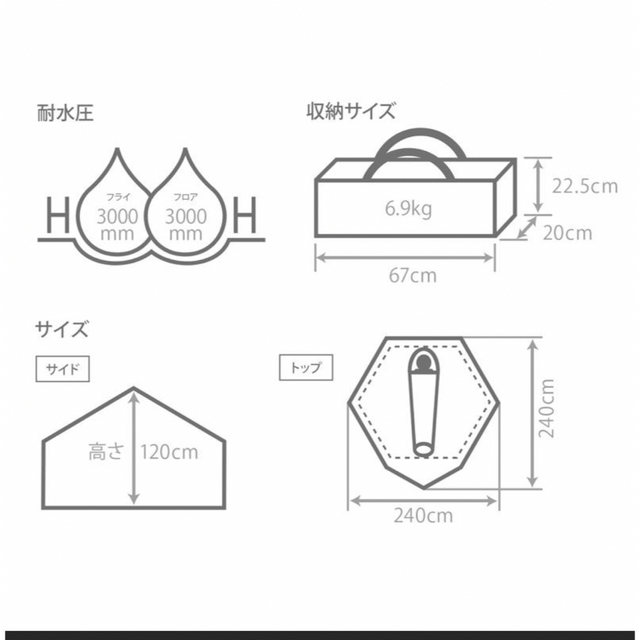 DOD(ディーオーディー)の新品未開封　dod ミニキノコテント　レッド スポーツ/アウトドアのアウトドア(テント/タープ)の商品写真