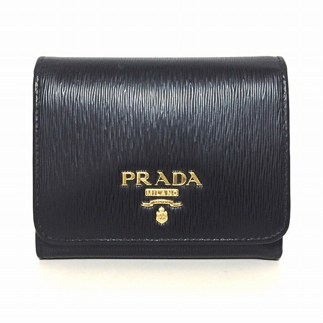 PRADA(プラダ) 3つ折り財布 - 黒 レザー