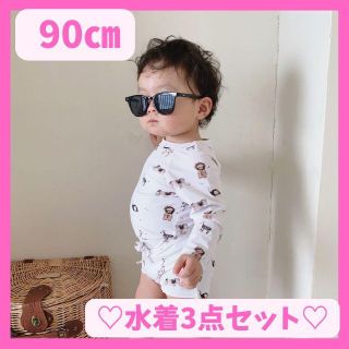 【新品未使用】90ｃｍ　動物柄　水着　3点セット　男の子　かっこいい(水着)