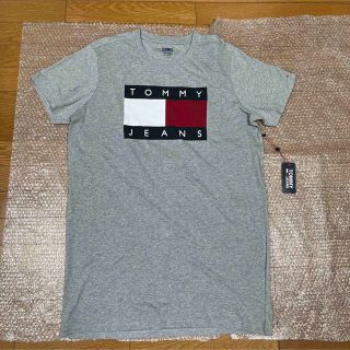 トミーヒルフィガー(TOMMY HILFIGER)のTOMMYJEANSロゴプリントTシャツワンピースアメリカサイズXL新品未使用品(ひざ丈ワンピース)