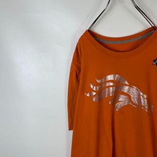 ナイキ(NIKE)のD528 ナイキ　ビッグプリント　肩ロゴ　 XL オレンジ　半袖　Tシャツ(Tシャツ/カットソー(半袖/袖なし))