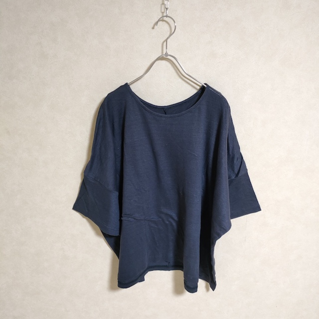 nest Robe(ネストローブ)のnest Robe 01172-2003 天竺 ビックtee カットソー ネイビー レディース ネストローブ【中古】3-0508M△ レディースのトップス(カットソー(長袖/七分))の商品写真