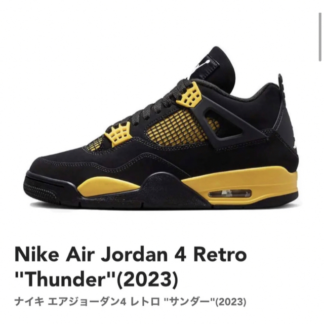 Nike Air Jordan 4 Retro Thunder 27cm