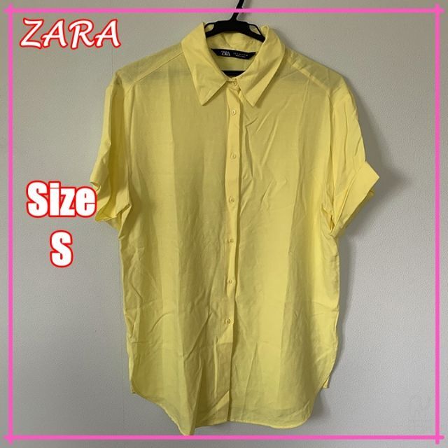 ZARA(ザラ)の【ビタミンカラー】ZARA　ザラ　ポロシャツ　トップス　イエロー　黄色　超美品 レディースのトップス(Tシャツ(半袖/袖なし))の商品写真