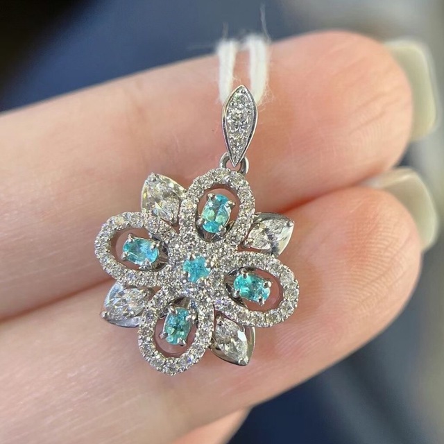 天然パライバトルマリン ダイヤ ペンダントトップ0.16ct k18 ¥ | www