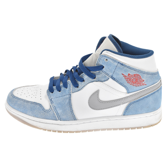 NIKE(ナイキ)のNIKE ナイキ AIR JORDAN 1 MID SE エアジョーダン1ミッド SE ブルー/ホワイト ハイカットスニーカー US8.5/26.5cm DN3706-401 メンズの靴/シューズ(スニーカー)の商品写真