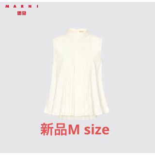 ユニクロ(UNIQLO)のタックブラウス（ノースリーブ）／UNIQLO×MARNI(シャツ/ブラウス(半袖/袖なし))