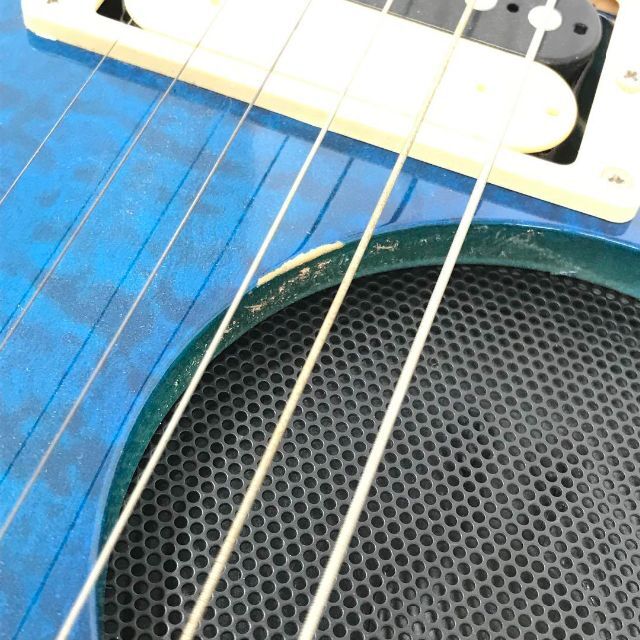 フェルナンデス ZO-3GF ブルー アンプ内蔵ミニギター 虎目　シースルー
