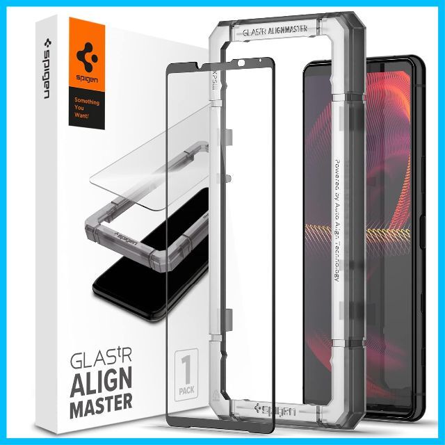 Spigen AlignMaster 全面保護 ガラスフィルム Sony Xpe