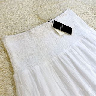 新品タグ 未着 ローレン ラルフローレン 綿100 EYELET SKIRT