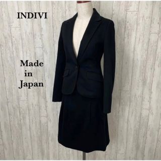 インディヴィ(INDIVI)の黒スカートスーツ7号　38 indivi クリーニング済(スーツ)