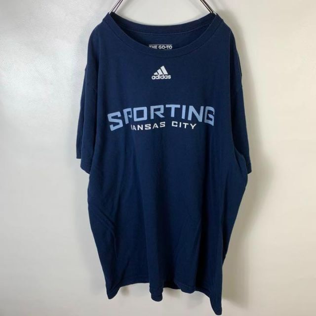 adidas(アディダス)のD550 アディダス　ビッグプリント　バックプリント　L ネイビー　半袖Tシャツ メンズのトップス(Tシャツ/カットソー(半袖/袖なし))の商品写真