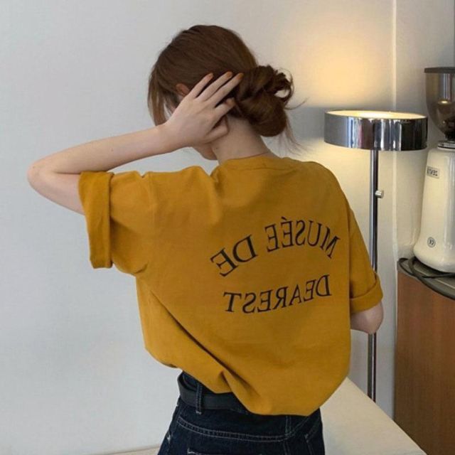 【新品未使用】 Tシャツ レディース XL バックTシャツ 英字 韓国 レディースのトップス(Tシャツ(半袖/袖なし))の商品写真