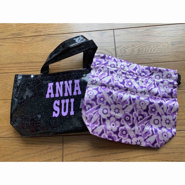 付録ANNA SUI☆ビニールトートバッグ 黒ラメ | フリマアプリ ラクマ