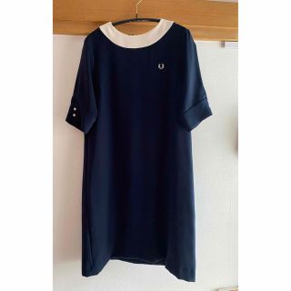 フレッドペリー(FRED PERRY)のフレッドペリー　FREDPERRY ワンピース　五分丈ネイビー　紺色　Sサイズ(ひざ丈ワンピース)