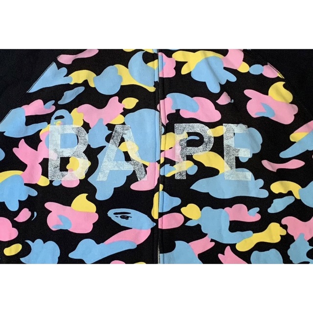 ★激レア★APE マルチカモ クレイジー パーカー XL シャーク kaws