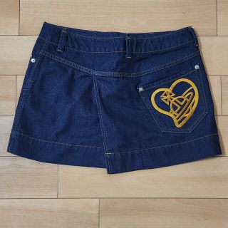 美品　Vivienne Westwood オーブ　ハート　刺繍　デニム　スカート