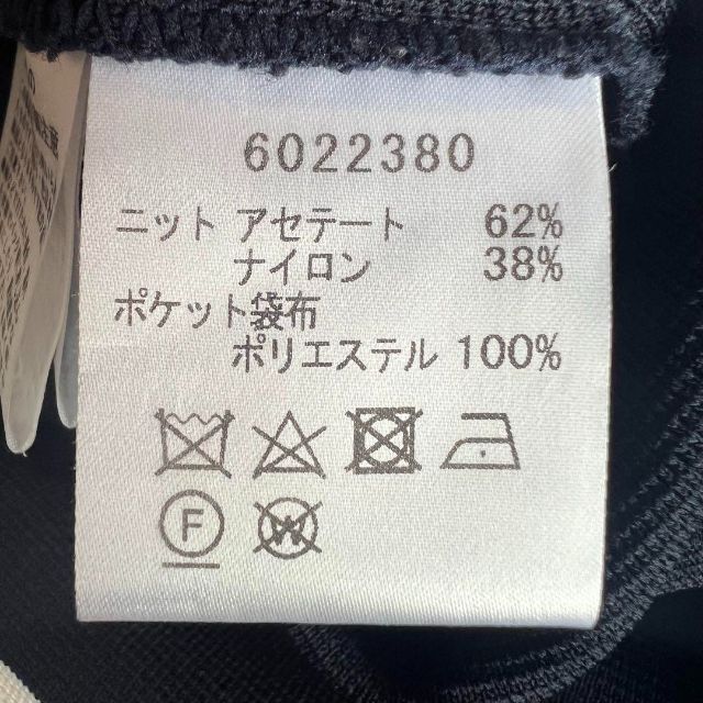 René - 【美品】Rene サマーニットワンピース 白襟 パール ネイビー 34