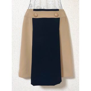 ピエールカルダン(pierre cardin)のpierre cardin〈ピエールカルダン〉バイカラー Aラインスカート(ひざ丈スカート)