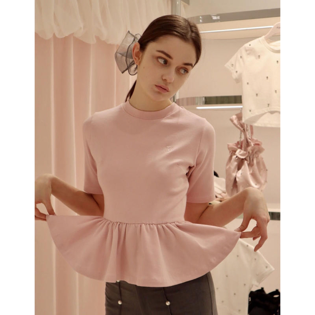 épine(エピヌ)のepine Eé peplum tee pink 新作 レディースのトップス(Tシャツ(半袖/袖なし))の商品写真