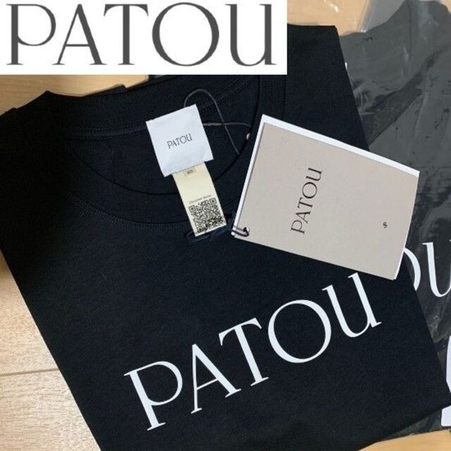 PATOU(パトゥ)の【新品サイズM/22%OFF】PATOU（パトゥ)ロゴ入りTシャツ（黒）送料込み レディースのトップス(Tシャツ(半袖/袖なし))の商品写真