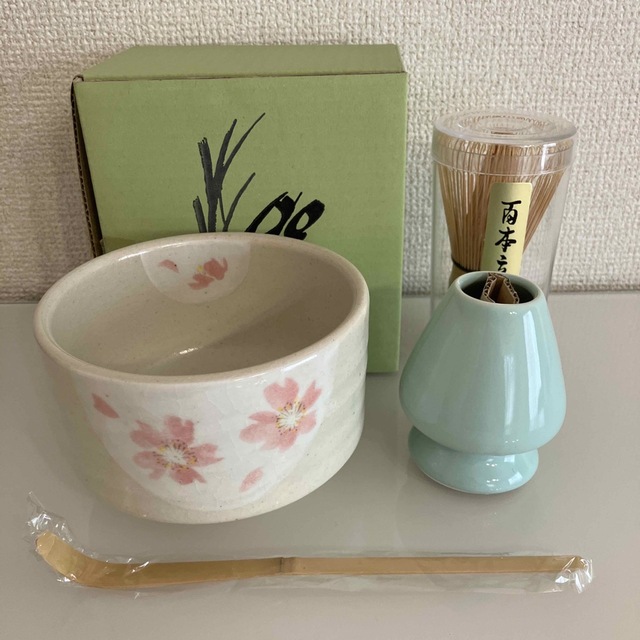 《未使用》桜柄お茶碗　茶道セット インテリア/住まい/日用品のキッチン/食器(その他)の商品写真