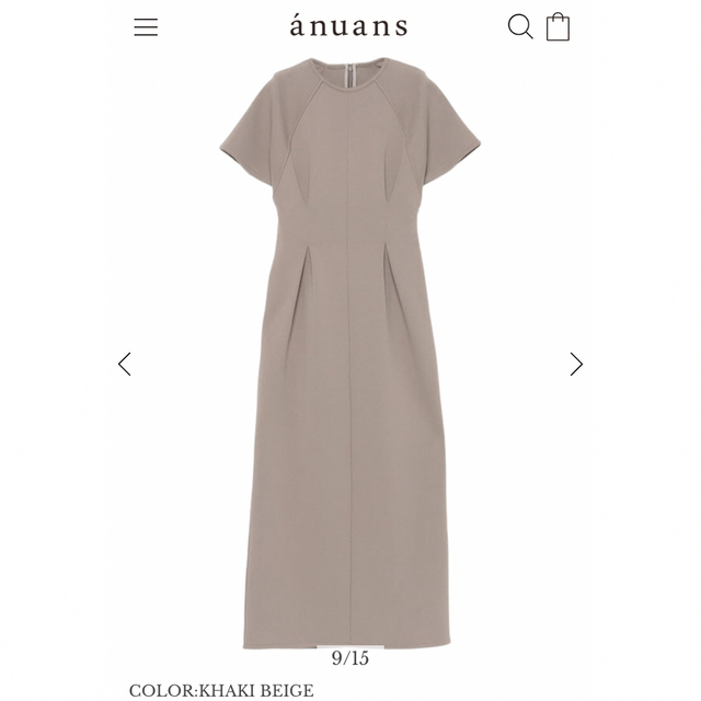 anuans フレアスリーブカットワンピース KHAKI BEIGE 4